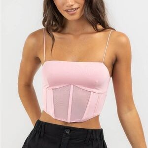 Blush pink corset top - women’s small - papermoon - never worn